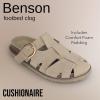 imageCUSHIONAIRE Benson Womens Fisherman Clog  Suede SlipOn Sandal with Adjustable Buckle ampamp Contoured Cork FootbedBiscuit Suede