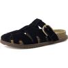 imageCUSHIONAIRE Benson Womens Fisherman Clog  Suede SlipOn Sandal with Adjustable Buckle ampamp Contoured Cork FootbedBlack Suede