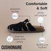 imageCUSHIONAIRE Benson Womens Fisherman Clog  Suede SlipOn Sandal with Adjustable Buckle ampamp Contoured Cork FootbedBlack Suede