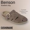 imageCUSHIONAIRE Benson Womens Fisherman Clog  Suede SlipOn Sandal with Adjustable Buckle ampamp Contoured Cork FootbedTaupe Suede