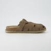 imageCUSHIONAIRE Benson Womens Fisherman Clog  Suede SlipOn Sandal with Adjustable Buckle ampamp Contoured Cork FootbedTaupe Suede