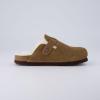 imageCUSHIONAIRE Kids Hana Cork footbed clog with Genuine Leather upper Faux Fur lining and ComfortBrown