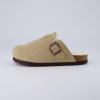 imageCUSHIONAIRE Kids Hana Cork footbed clog with Genuine Leather upper Faux Fur lining and ComfortTaupe