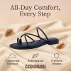imageCUSHIONAIRE Venue Womens Strappy ToeLoop Slide Sandals with GoldTone Accent ampamp Memory Foam ComfortBlack