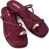 imageCUSHIONAIRE Venue Womens Strappy ToeLoop Slide Sandals with GoldTone Accent ampamp Memory Foam ComfortBurgundy