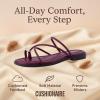 imageCUSHIONAIRE Venue Womens Strappy ToeLoop Slide Sandals with GoldTone Accent ampamp Memory Foam ComfortBurgundy