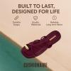 imageCUSHIONAIRE Venue Womens Strappy ToeLoop Slide Sandals with GoldTone Accent ampamp Memory Foam ComfortBurgundy