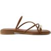 imageCUSHIONAIRE Venue Womens Strappy ToeLoop Slide Sandals with GoldTone Accent ampamp Memory Foam ComfortCognac