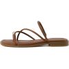 imageCUSHIONAIRE Venue Womens Strappy ToeLoop Slide Sandals with GoldTone Accent ampamp Memory Foam ComfortCognac