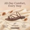 imageCUSHIONAIRE Venue Womens Strappy ToeLoop Slide Sandals with GoldTone Accent ampamp Memory Foam ComfortCognac