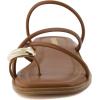 imageCUSHIONAIRE Venue Womens Strappy ToeLoop Slide Sandals with GoldTone Accent ampamp Memory Foam ComfortCognac