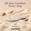 imageCUSHIONAIRE Venue Womens Strappy ToeLoop Slide Sandals with GoldTone Accent ampamp Memory Foam ComfortCream