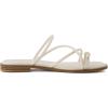 imageCUSHIONAIRE Venue Womens Strappy ToeLoop Slide Sandals with GoldTone Accent ampamp Memory Foam ComfortCream