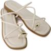 imageCUSHIONAIRE Venue Womens Strappy ToeLoop Slide Sandals with GoldTone Accent ampamp Memory Foam ComfortCream