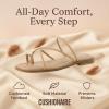 imageCUSHIONAIRE Venue Womens Strappy ToeLoop Slide Sandals with GoldTone Accent ampamp Memory Foam ComfortTan