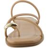 imageCUSHIONAIRE Venue Womens Strappy ToeLoop Slide Sandals with GoldTone Accent ampamp Memory Foam ComfortTan