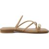 imageCUSHIONAIRE Venue Womens Strappy ToeLoop Slide Sandals with GoldTone Accent ampamp Memory Foam ComfortTan