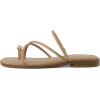 imageCUSHIONAIRE Venue Womens Strappy ToeLoop Slide Sandals with GoldTone Accent ampamp Memory Foam ComfortTan