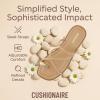 imageCUSHIONAIRE Venue Womens Strappy ToeLoop Slide Sandals with GoldTone Accent ampamp Memory Foam ComfortTan