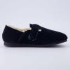 imageCUSHIONAIRE Womens Nest Genuine Suede SlipOn Shoe with Faux Shearling Lining ampamp Memory Foam  Adjustable Buckle ampamp NonSlip SoleBlack