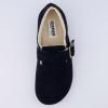 imageCUSHIONAIRE Womens Nest Genuine Suede SlipOn Shoe with Faux Shearling Lining ampamp Memory Foam  Adjustable Buckle ampamp NonSlip SoleBlack
