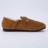 imageCUSHIONAIRE Womens Nest Genuine Suede SlipOn Shoe with Faux Shearling Lining ampamp Memory Foam  Adjustable Buckle ampamp NonSlip SoleRust