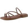 imageCUSHIONAIRE Venue Womens Strappy ToeLoop Slide Sandals with GoldTone Accent ampamp Memory Foam ComfortCognac