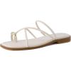 imageCUSHIONAIRE Venue Womens Strappy ToeLoop Slide Sandals with GoldTone Accent ampamp Memory Foam ComfortCream