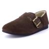 imageCUSHIONAIRE Womens Nest Genuine Suede SlipOn Shoe with Faux Shearling Lining ampamp Memory Foam  Adjustable Buckle ampamp NonSlip SoleBrown