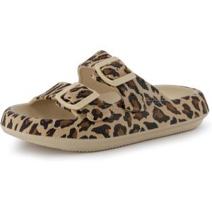 imageCUSHIONAIRE Womens Fame recovery cloud slide with ComfortLeopard