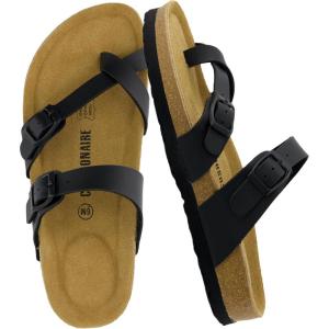 imageCUSHIONAIRE Womens Luna Cork Footbed Sandal With ComfortBlack Nappa