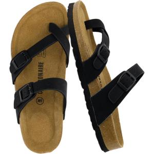 imageCUSHIONAIRE Womens Luna Cork Footbed Sandal With ComfortBlack Vegan Suede