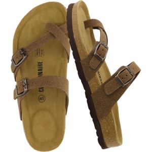imageCUSHIONAIRE Womens Luna Cork Footbed Sandal With ComfortBrown Vegan Suede