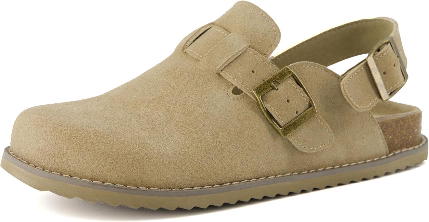 imageCUSHIONAIRE Brooklyn Suede Womens Slides Comfortable Clog Mules with Adjustable Buckles  Summer Shoes for WomenBiscuit Suede