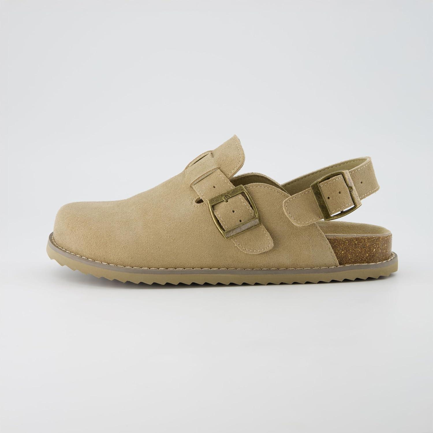 imageCUSHIONAIRE Brooklyn Suede Womens Slides Comfortable Clog Mules with Adjustable Buckles  Summer Shoes for WomenBiscuit Suede