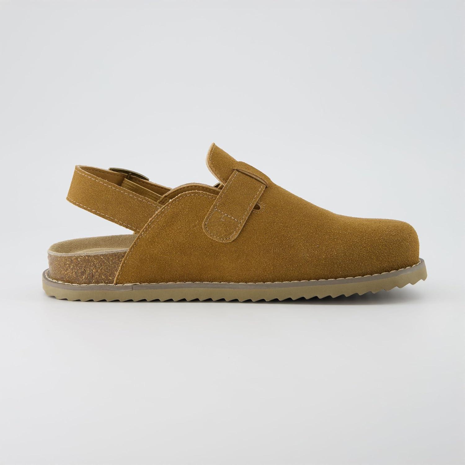 imageCUSHIONAIRE Brooklyn Suede Womens Slides Comfortable Clog Mules with Adjustable Buckles  Summer Shoes for WomenChestnut Suede