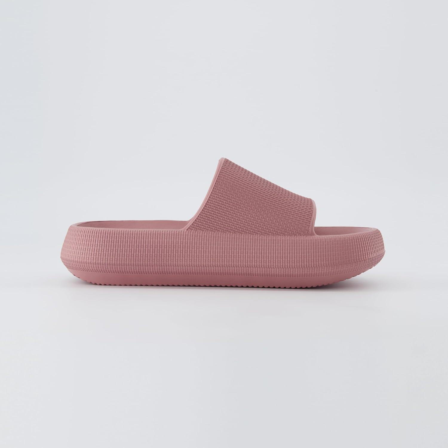 imageCUSHIONAIRE Feather EVA Slides for Women  Comfortable Slip On Womens Slippers Indoor Outdoor Shower Shoes Beach Essential Cloud SlidesBlush