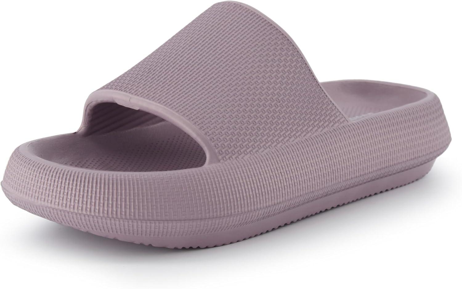imageCUSHIONAIRE Feather EVA Slides for Women  Comfortable Slip On Womens Slippers Indoor Outdoor Shower Shoes Beach Essential Cloud SlidesIris