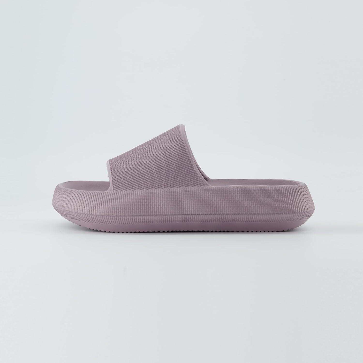 imageCUSHIONAIRE Feather EVA Slides for Women  Comfortable Slip On Womens Slippers Indoor Outdoor Shower Shoes Beach Essential Cloud SlidesIris