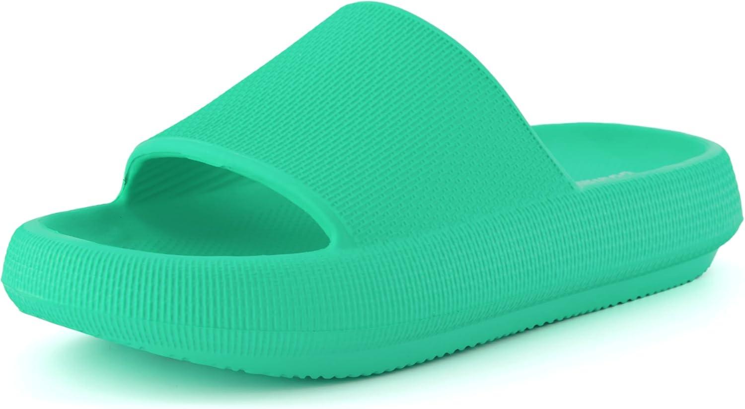 imageCUSHIONAIRE Feather EVA Slides for Women  Comfortable Slip On Womens Slippers Indoor Outdoor Shower Shoes Beach Essential Cloud SlidesMint