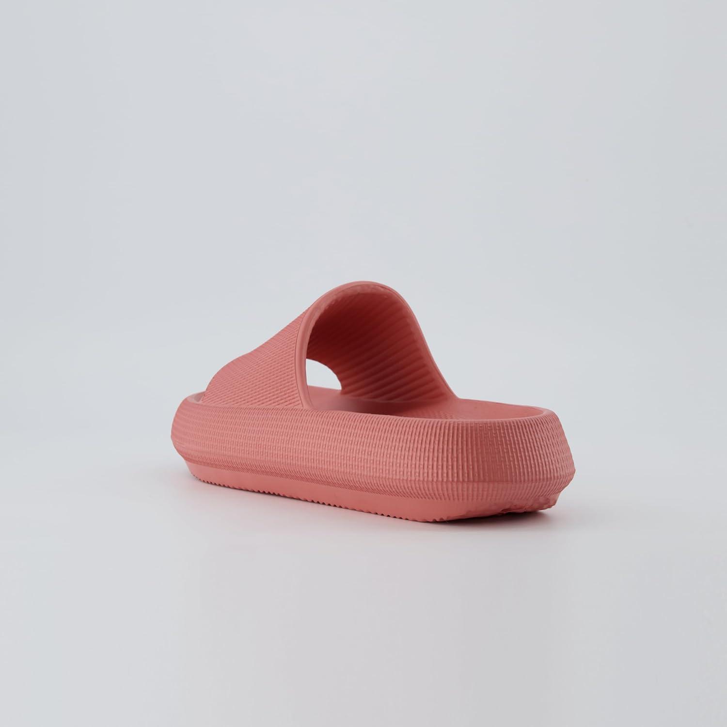 imageCUSHIONAIRE Feather EVA Slides for Women  Comfortable Slip On Womens Slippers Indoor Outdoor Shower Shoes Beach Essential Cloud SlidesSalmon