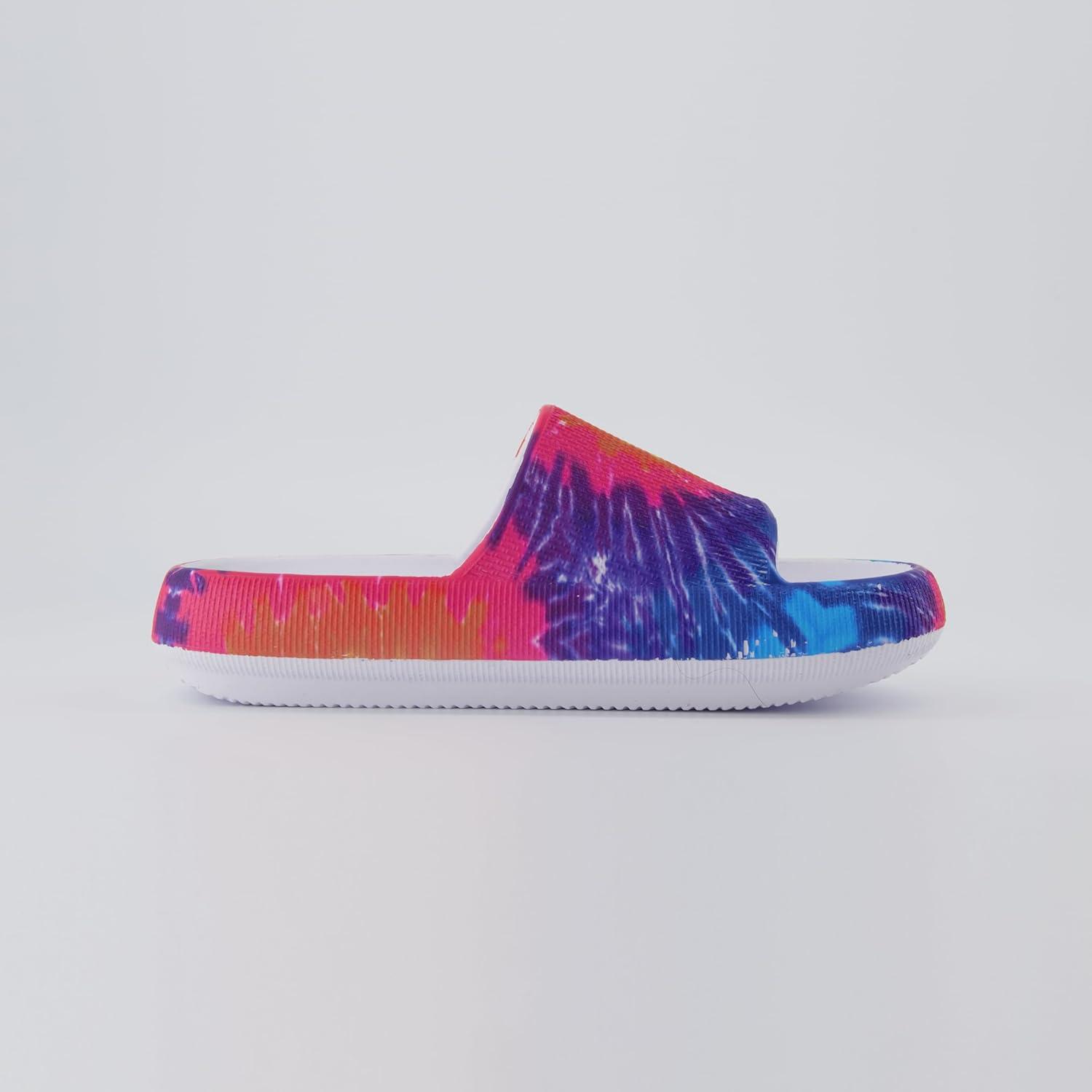 imageCUSHIONAIRE Feather EVA Slides for Women  Comfortable Slip On Womens Slippers Indoor Outdoor Shower Shoes Beach Essential Cloud SlidesTie Dye