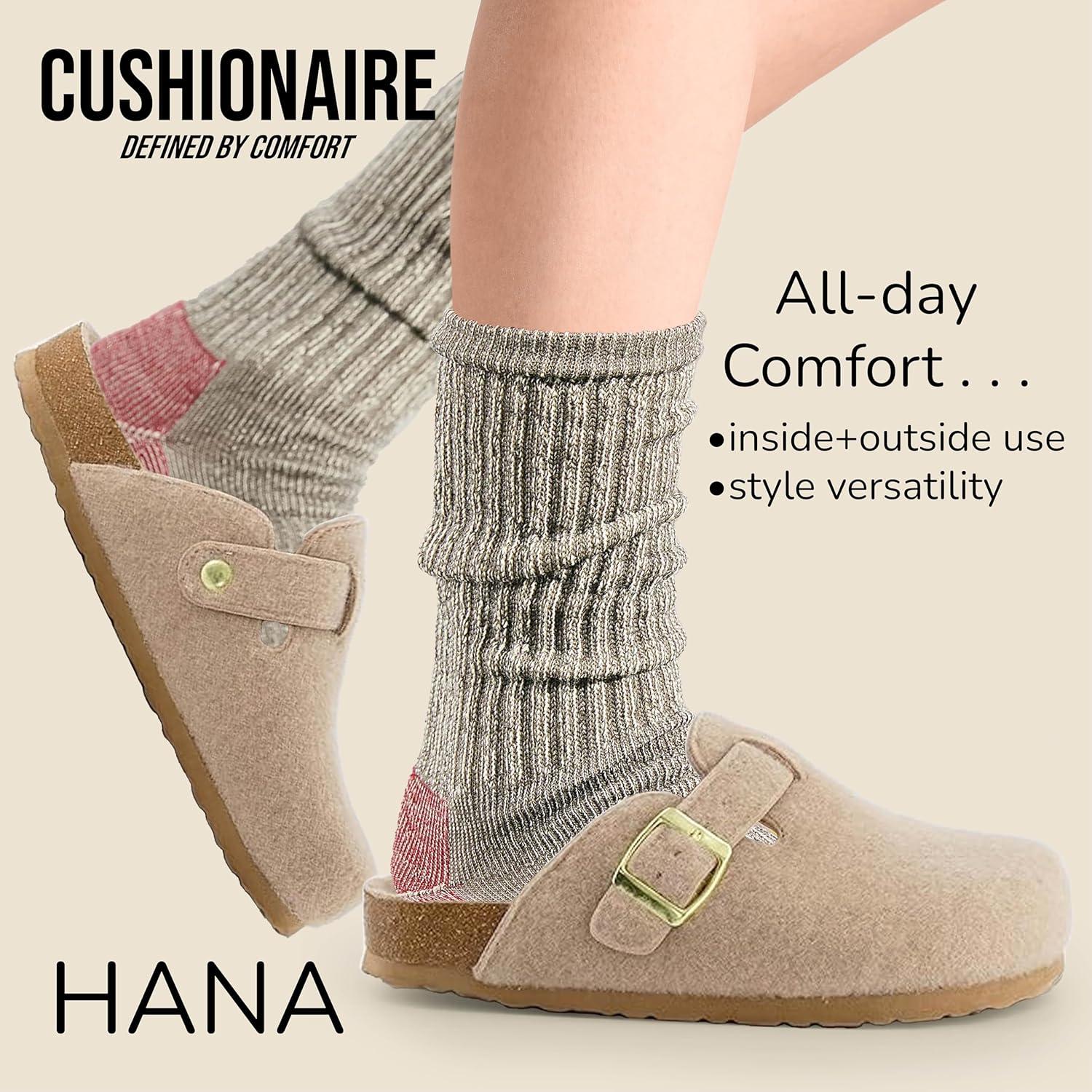 imageCUSHIONAIRE Hana Womens Clogs  Comfortable Vegan Suede Clogs for Women  Slip On Potato Shoes with Cork Footbed ampamp Arch Support  Memory Foam Wide Widths AvailableSand Wool