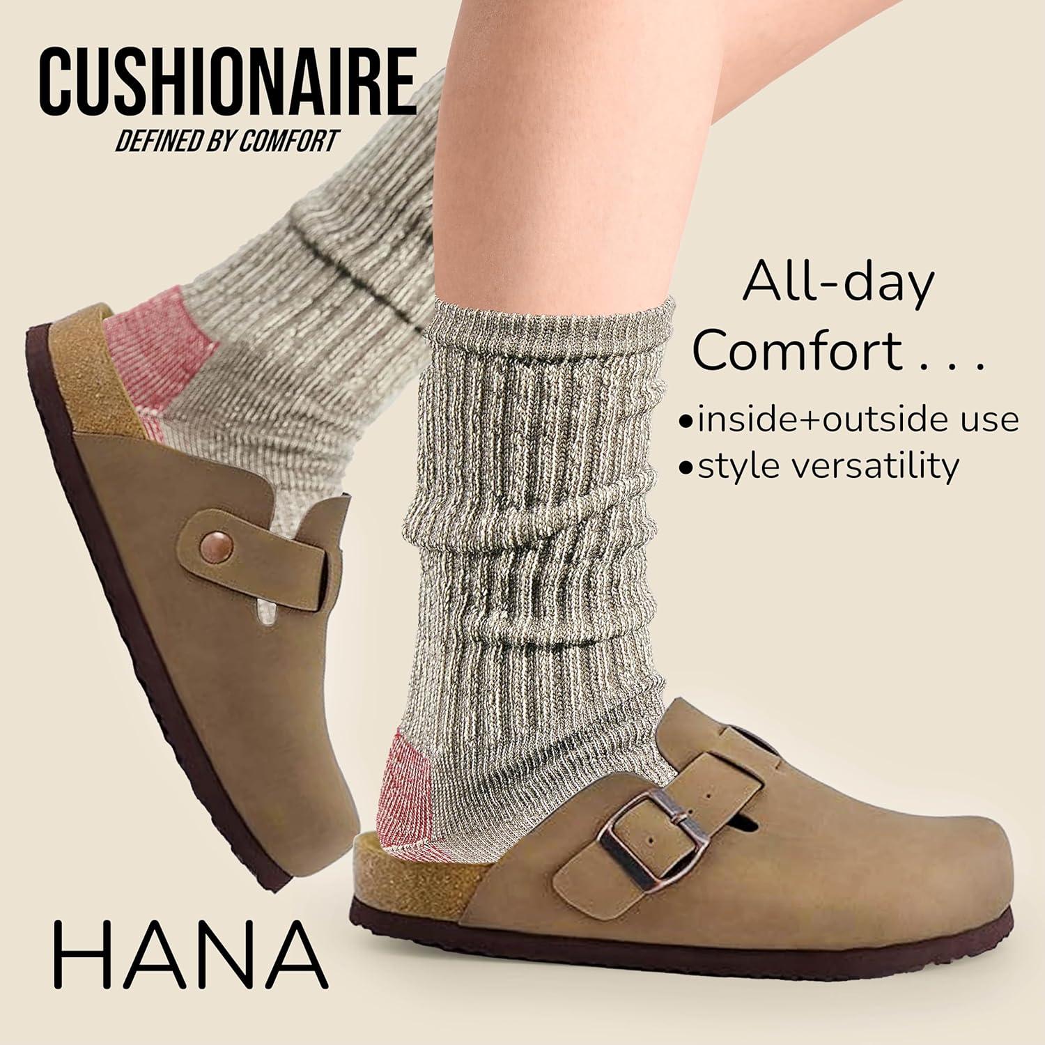 imageCUSHIONAIRE Hana Womens Clogs  Comfortable Vegan Suede Clogs for Women  Slip On Potato Shoes with Cork Footbed ampamp Arch Support  Memory Foam Wide Widths AvailableBrown