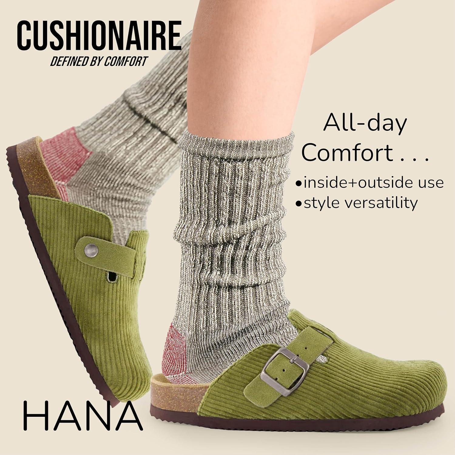 imageCUSHIONAIRE Hana Womens Clogs  Comfortable Vegan Suede Clogs for Women  Slip On Potato Shoes with Cork Footbed ampamp Arch Support  Memory Foam Wide Widths AvailableKhaki Corduroy