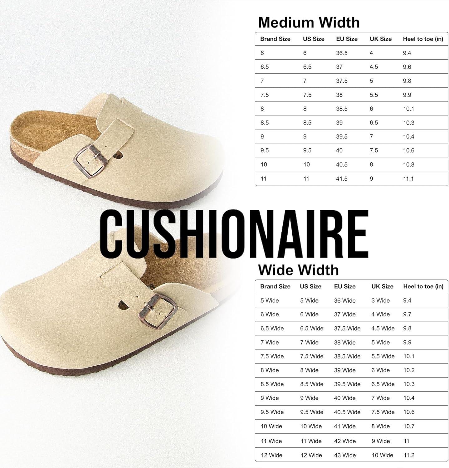 imageCUSHIONAIRE Hana Womens Clogs  Comfortable Vegan Suede Clogs for Women  Slip On Potato Shoes with Cork Footbed ampamp Arch Support  Memory Foam Wide Widths AvailableBlack