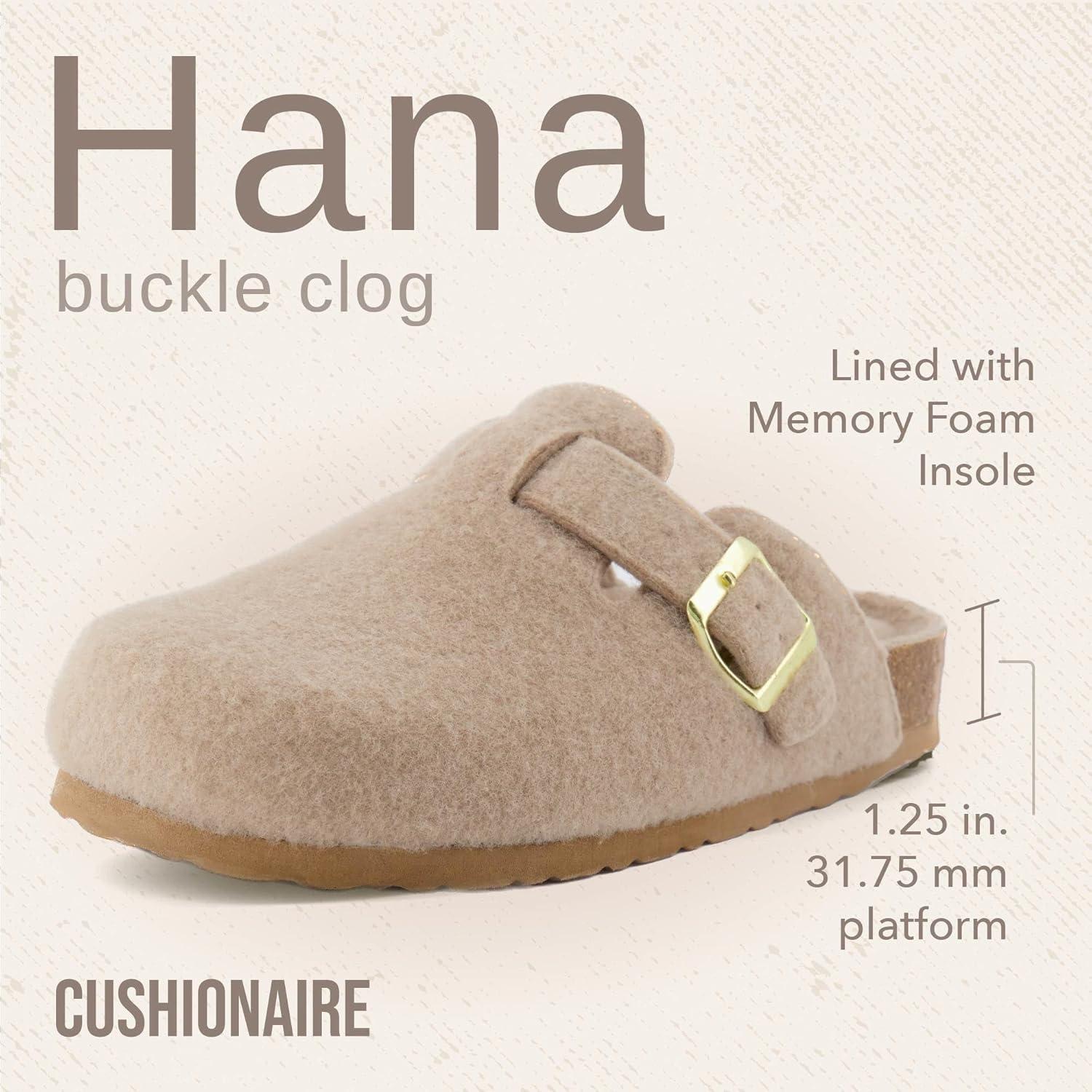 imageCUSHIONAIRE Hana Womens Clogs  Comfortable Vegan Suede Clogs for Women  Slip On Potato Shoes with Cork Footbed ampamp Arch Support  Memory Foam Wide Widths AvailableSand Wool