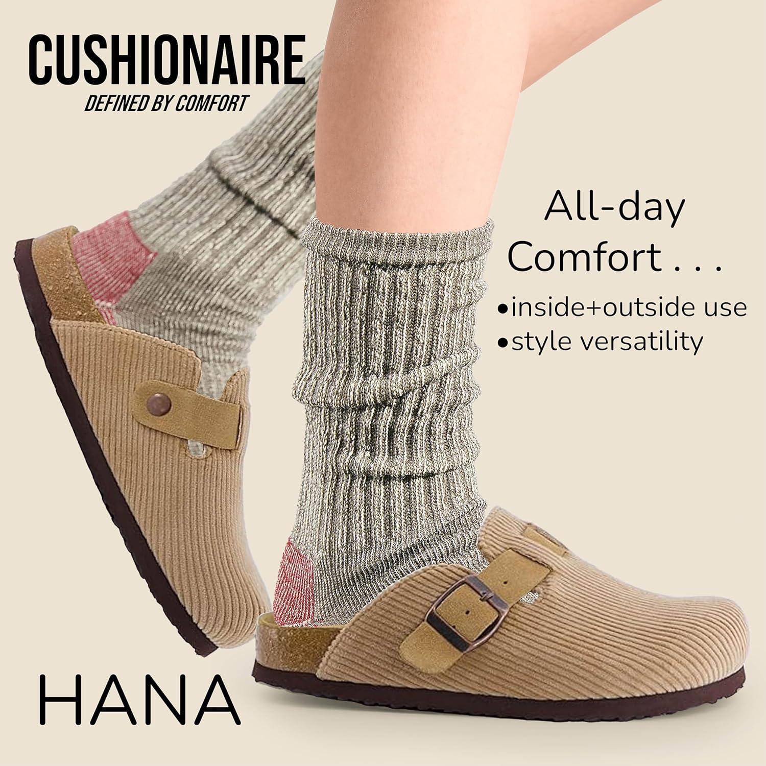 imageCUSHIONAIRE Hana Womens Clogs  Comfortable Vegan Suede Clogs for Women  Slip On Potato Shoes with Cork Footbed ampamp Arch Support  Memory Foam Wide Widths AvailableTaupe Corduroy