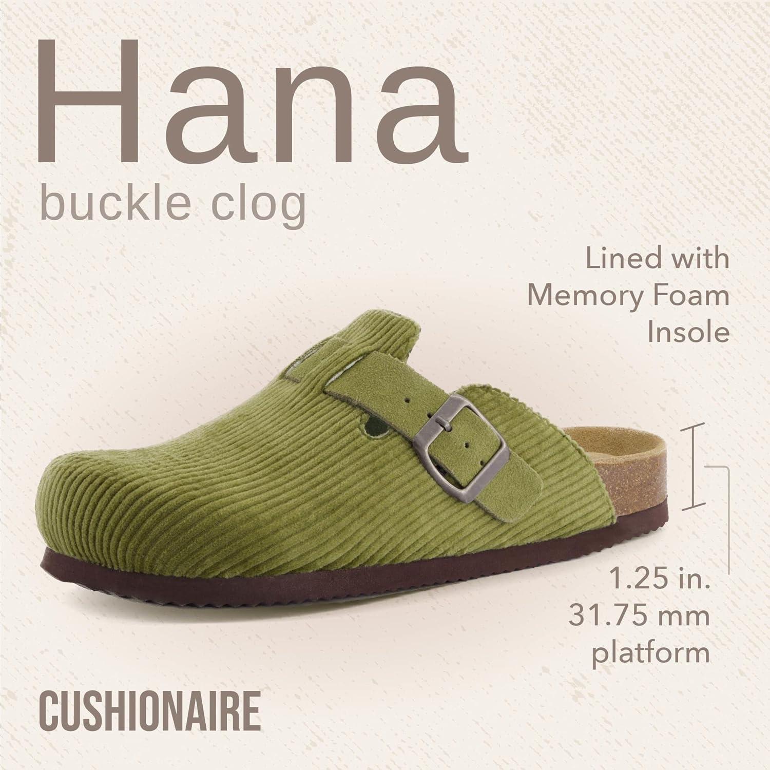 imageCUSHIONAIRE Hana Womens Clogs  Comfortable Vegan Suede Clogs for Women  Slip On Potato Shoes with Cork Footbed ampamp Arch Support  Memory Foam Wide Widths AvailableKhaki Corduroy