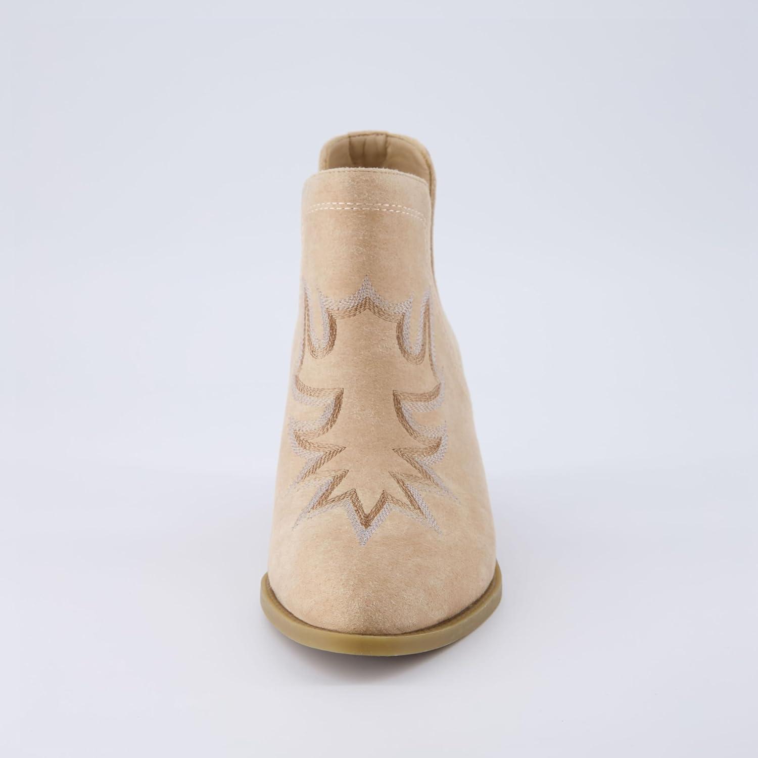 imageCUSHIONAIRE Womens Rustler Western bootie Memory Foam Wide Widths AvailableBeige
